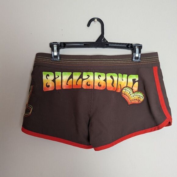 Y2K Billabong Micro Board Shorts – Rasta Logo – Size S - Picture 1 of 10